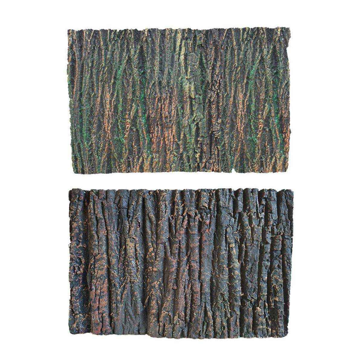 3D Aquarium Background Board Realistic Bark & Rock Design for Tanks