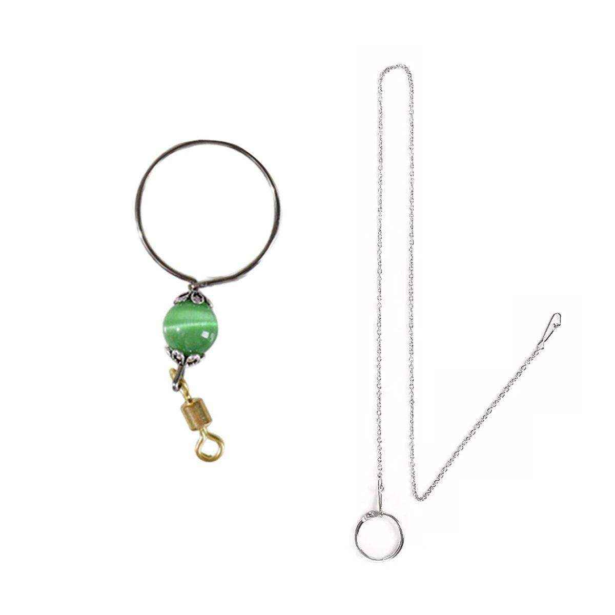 Adjustable Parrot Collar with Opal Necklace and Stainless Steel Chain