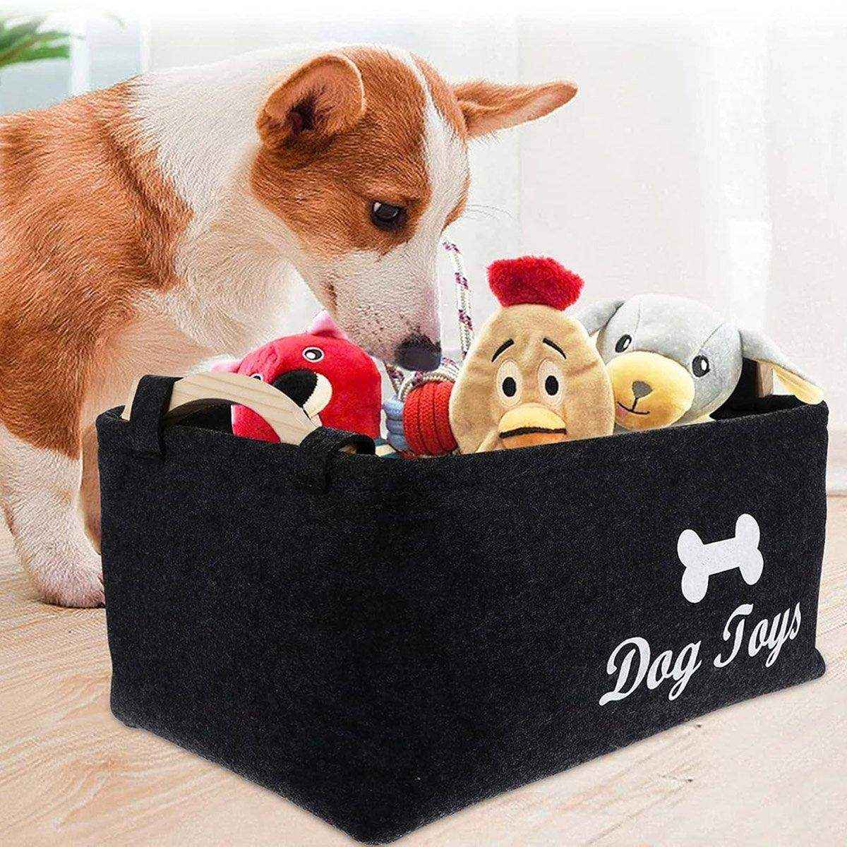 Large Felt Storage Basket for Dog Toys Dirty Clothes Sundries Home Organizer