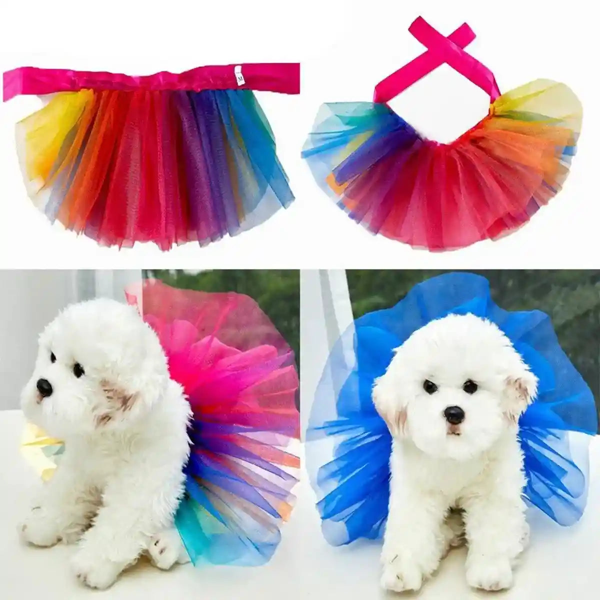 Adjustable Pet Tutu Skirt Colorful & Stylish