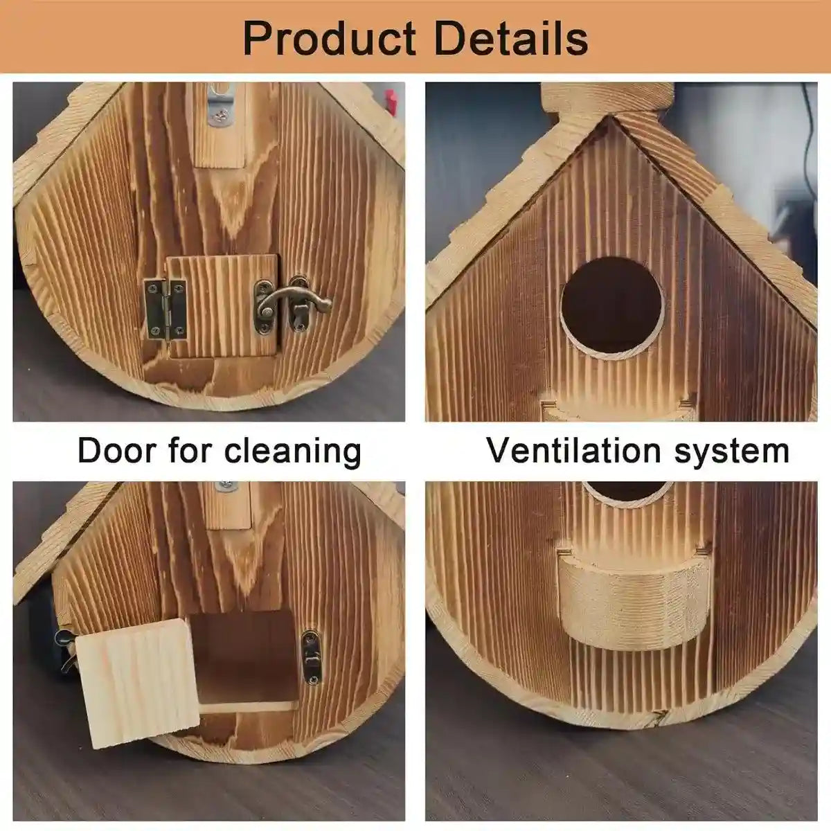 Hanging Wooden Birdhouse Outdoor Bird Shelter