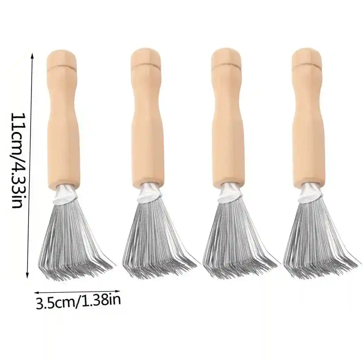 4PCS Hair Comb Cleaning Brush Set Wooden Airbag Comb Cleaner Claw Brush Tool