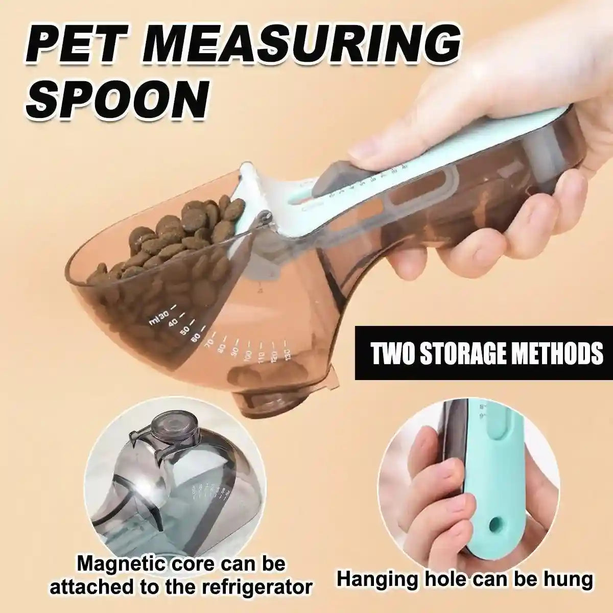 Pet Measuring Spoon Adjustable Magnetic and Food-Safe Design