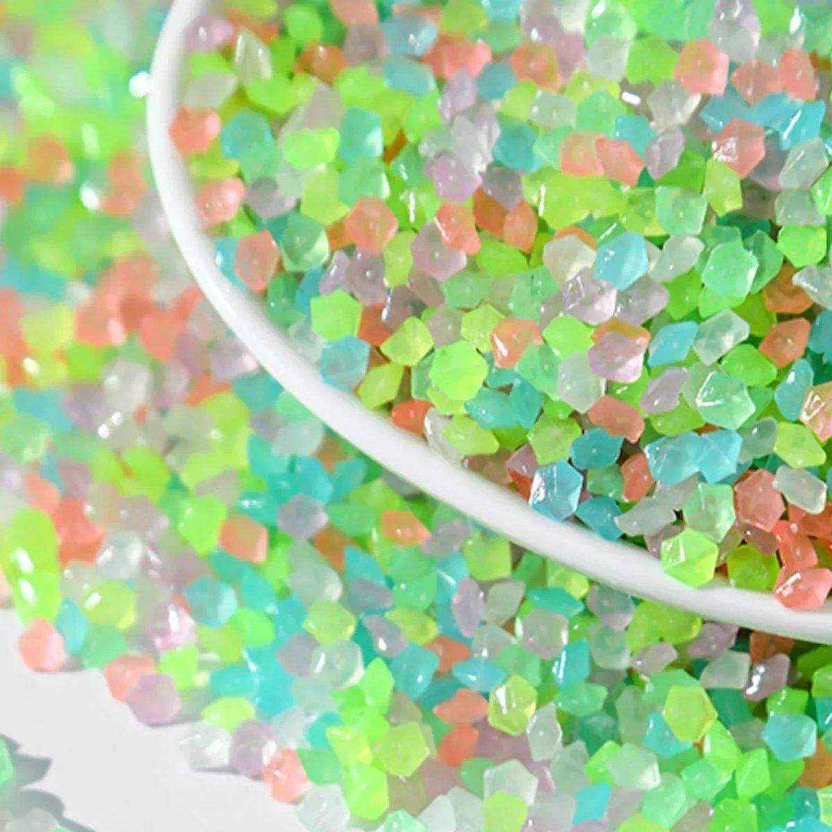 Luminous Sand Particles Micro Landscape Aquarium Fluorescent Landscape Luminous Sand 3-5mm Gravel Cross-border Supply