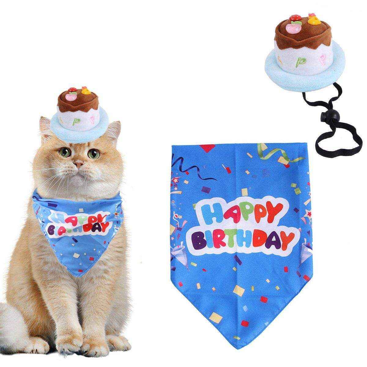 Pet Birthday Suit Cake Hat Triangle Towel Combination Birthday Dress