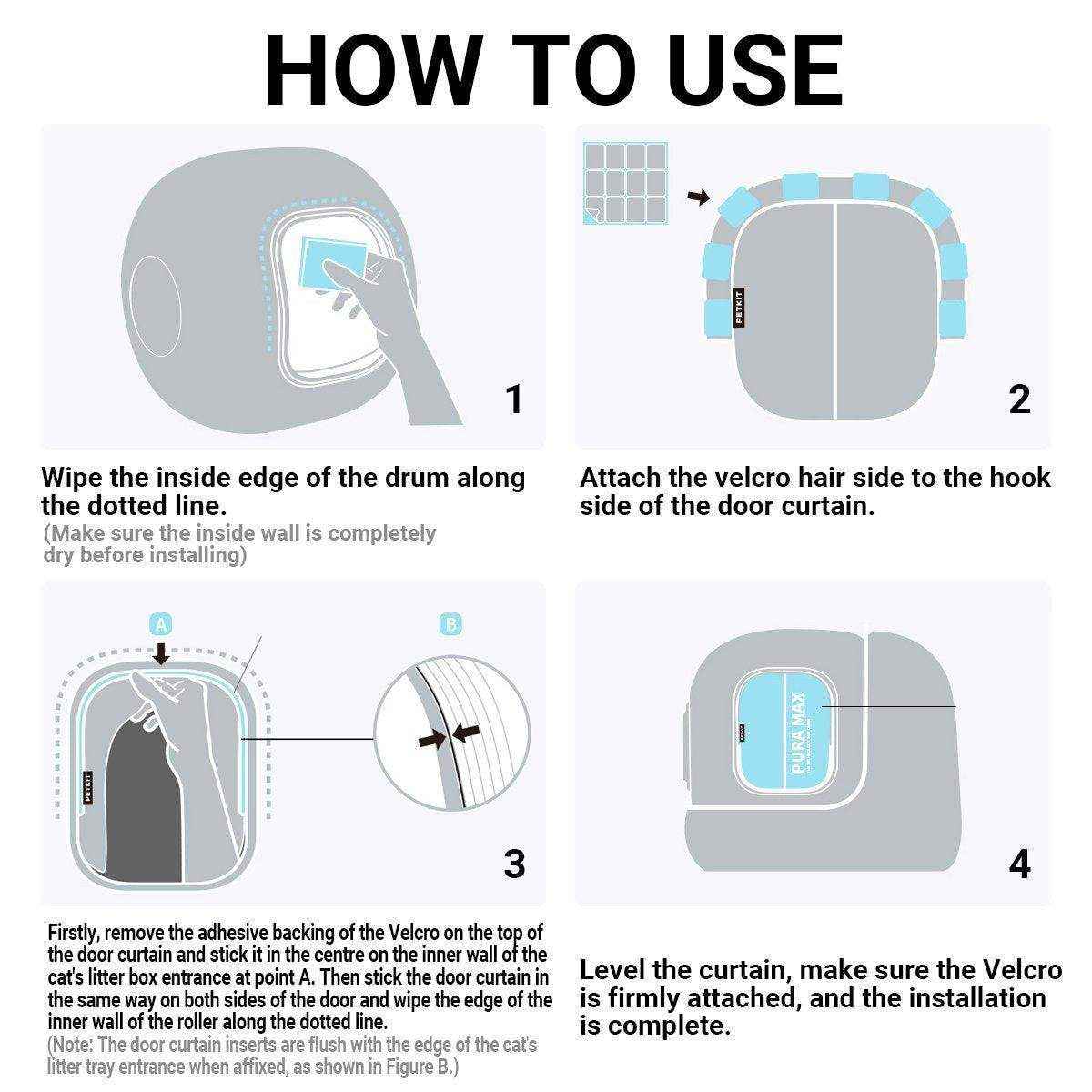 PETKIT Magnetic Dustproof Curtain For Pura Max Self-Cleaning Cat Litter Box