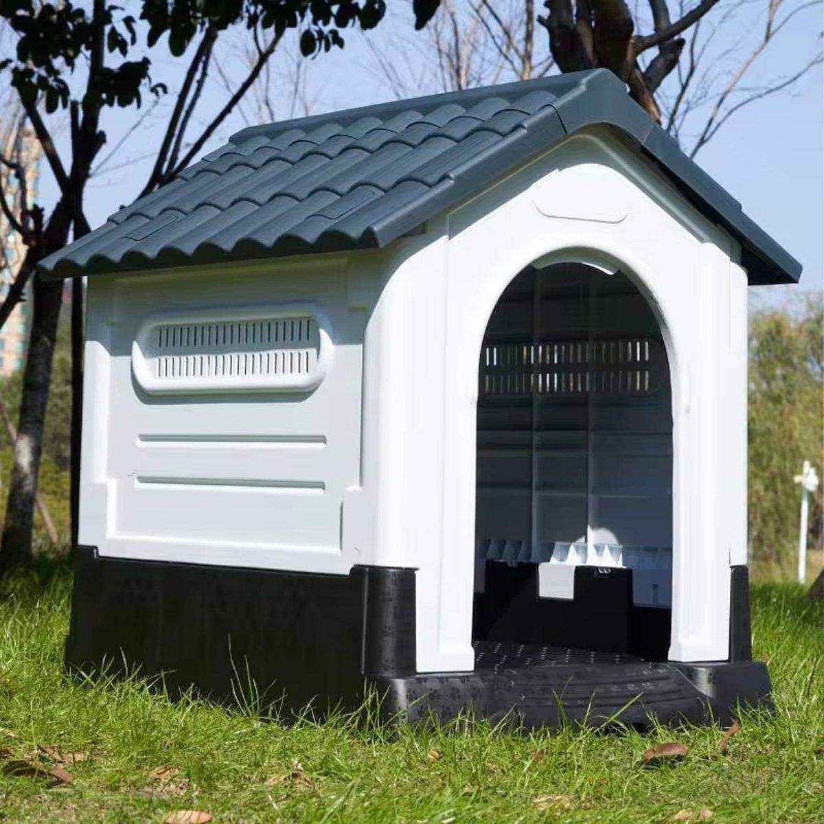 Dog Kennel Four Seasons Sunscreen Rainproof Outdoor Pet Shelter with Toilet