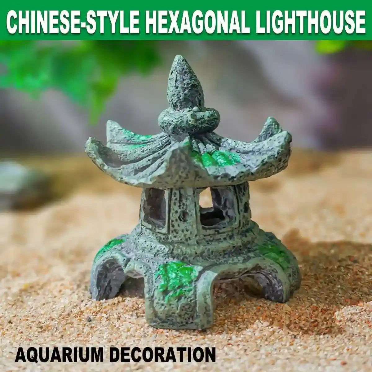 Antique Style Resin Lighthouse for Aquariums