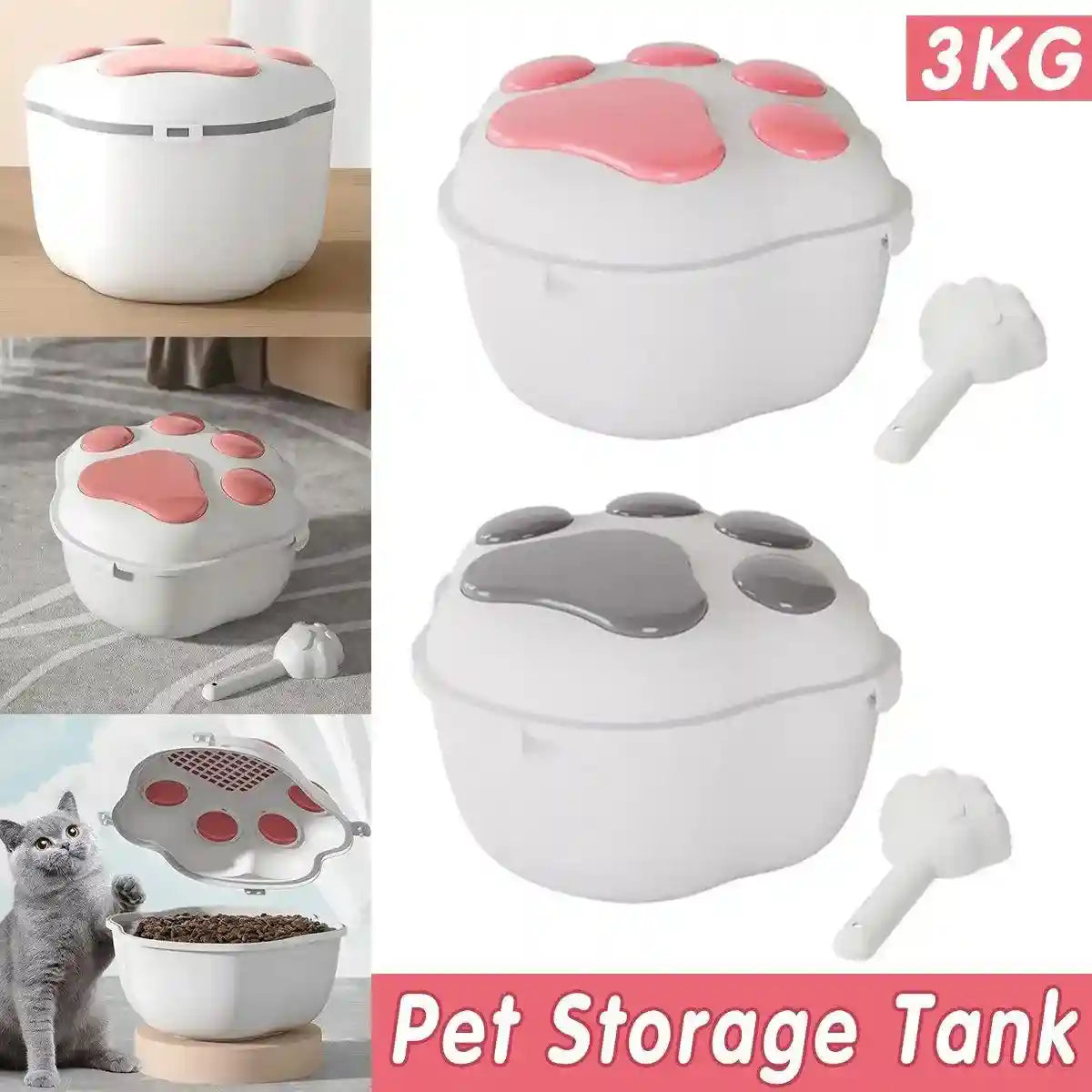 Large Pet Food Storage Bucket Airtight Design with 3kg Capacity