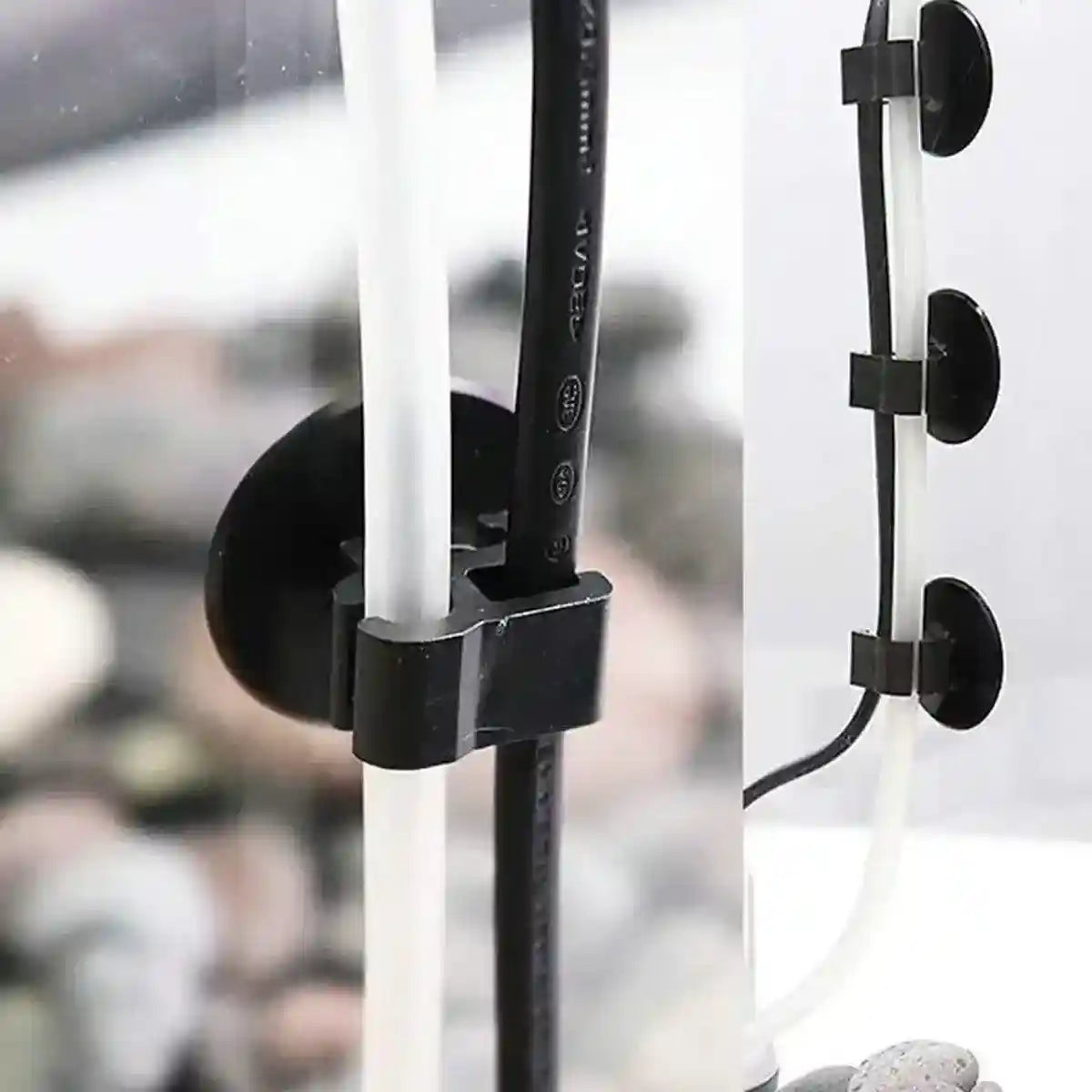 10X Black Heater Double Buckle Suction Cup Sucker Clip Holder Fish Tank Aquarium