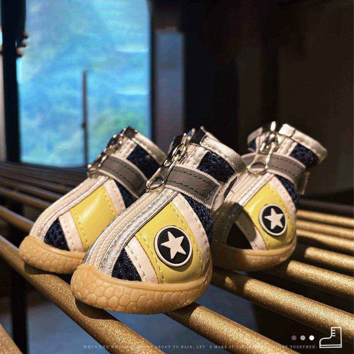 4PCS Dog Shoes Teddy Bears Soft Sole Shoes Small Dog Puppy Anti-Breathable Shoes