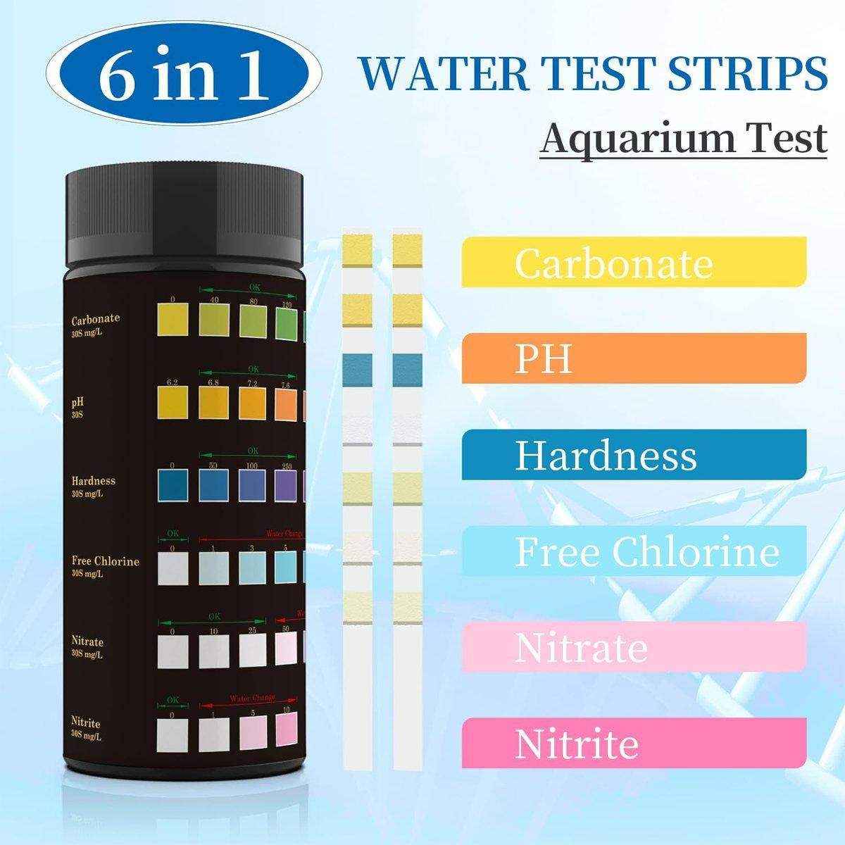 6-in-1 Water Quality Test Strip for Fish Tanks and Ponds Biological Aquarium Supplies