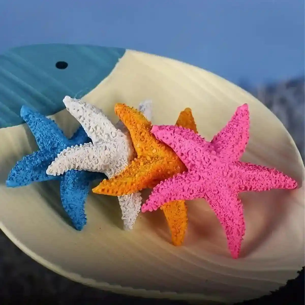 4 X Vibrant Aquarium Starfish Decorations Set