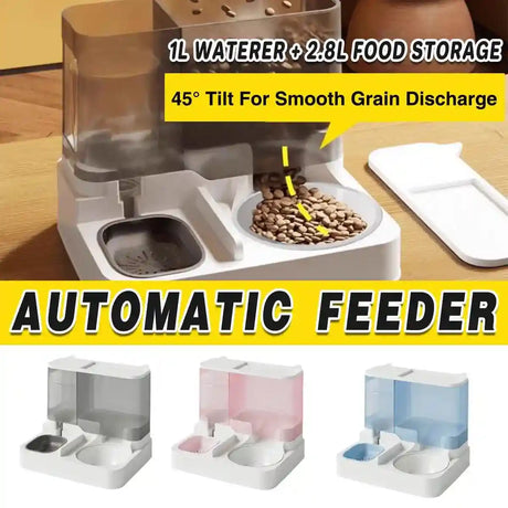 Automatic Pet Feeder and Water Dispenser for cats and small dogs.