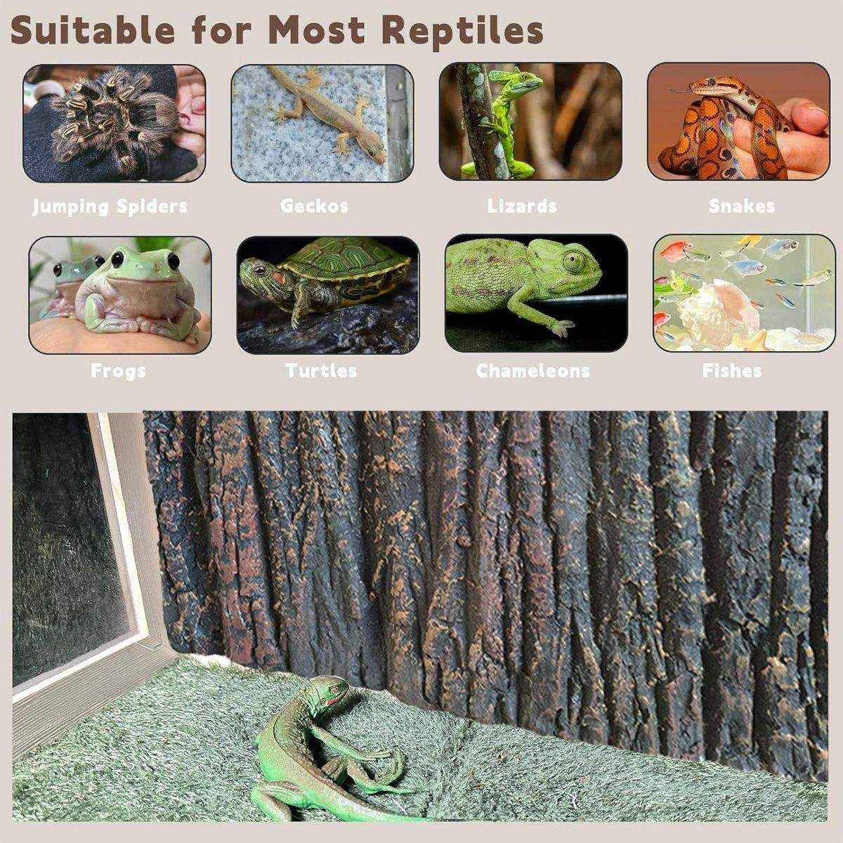 3D Aquarium Background Board Realistic Bark & Rock Design for Tanks