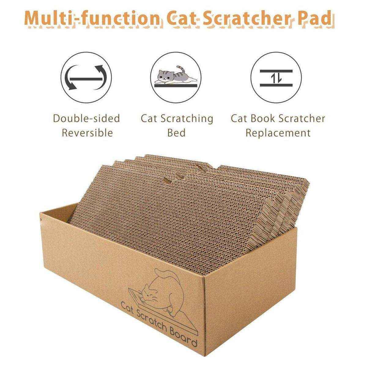Cat Scratching Boards with Cardboard Box - 5 Pieces Set