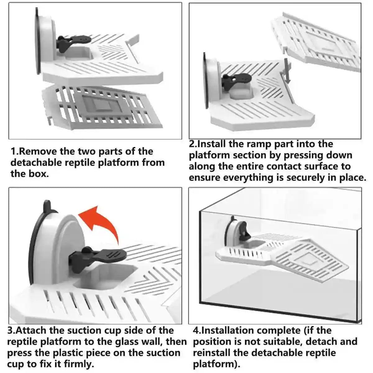 Detachable Tortoise Drying Platform with Climbing Ramp