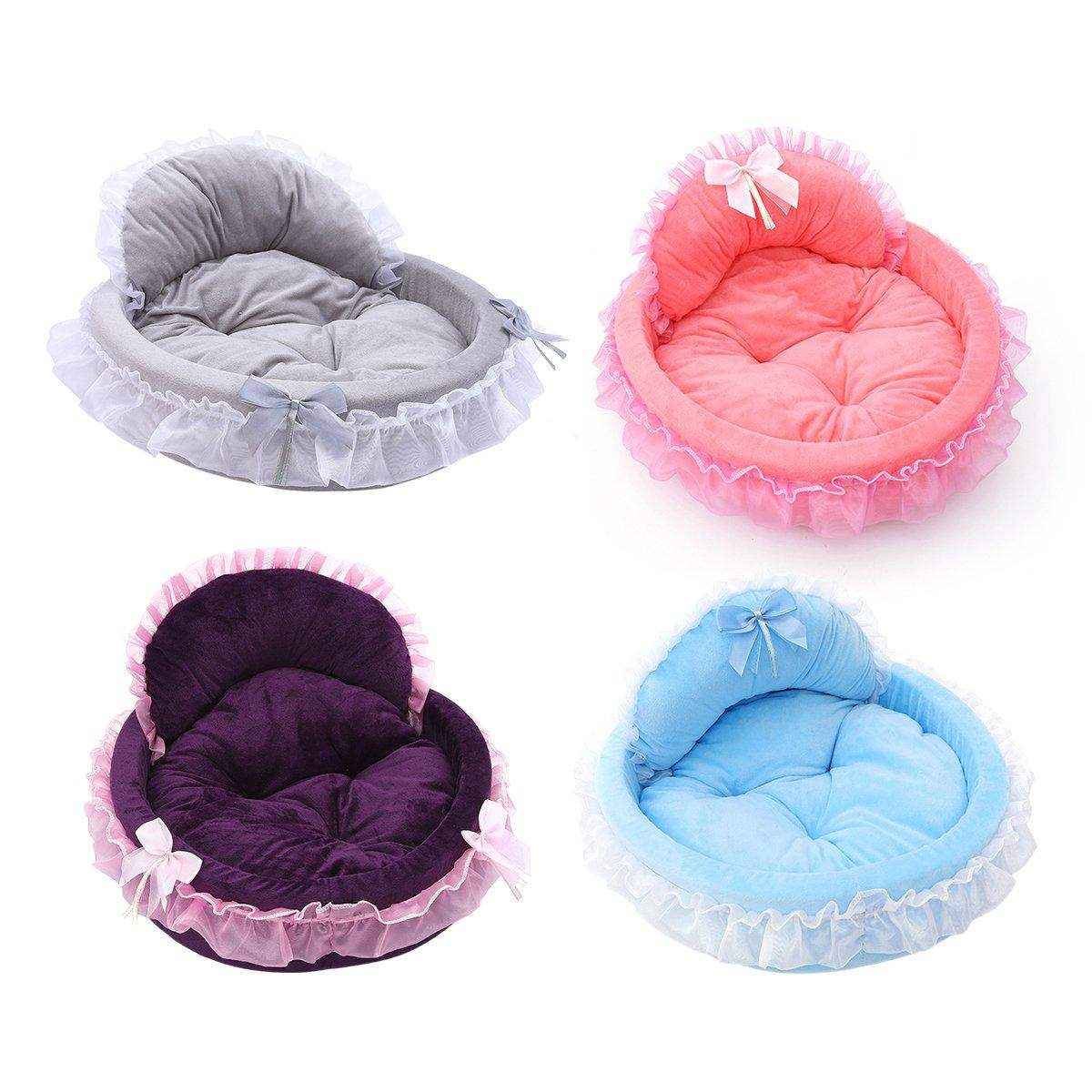 Soft Princess Pet Bed Elegant Lace Design for Cats & Small Dogs