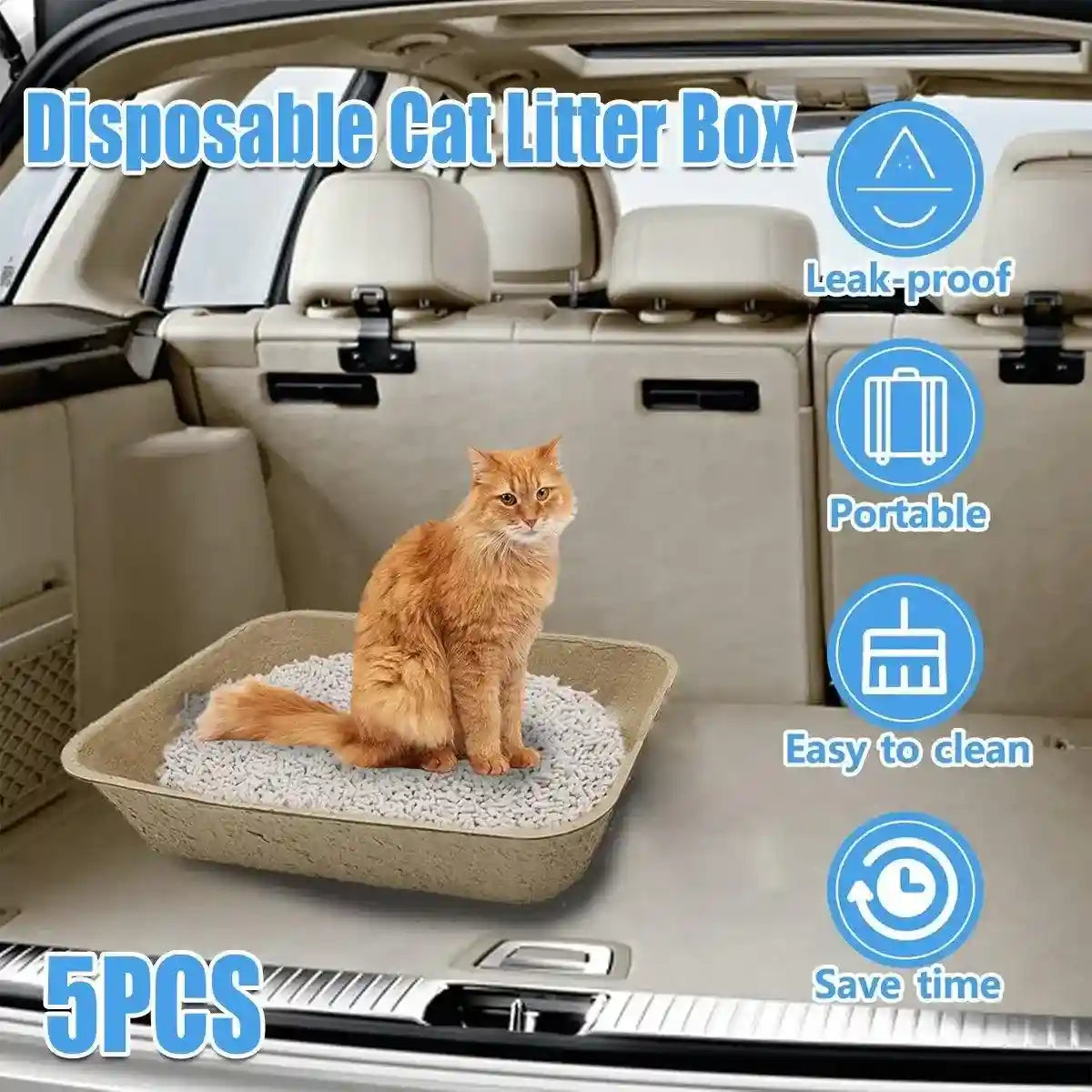 Eco-Friendly Disposable Cat Litter Trays Biodegradable Travel Solution