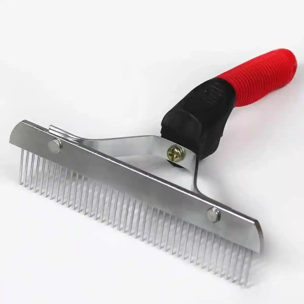 Large Dog Grooming Rake Comb Pet Hair Brush with Rubber Handle Knot Remover
