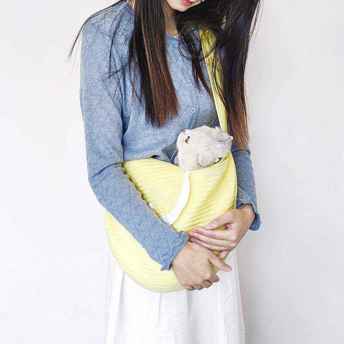 Portable Pet Cat Carrier Bag Crossbody Canvas Shoulder Bag for Travel Outdoors