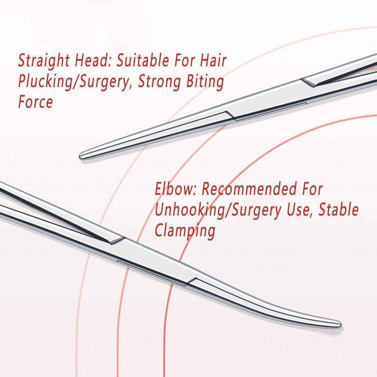 Curved Locking Pet Grooming Hemostat Tweezer