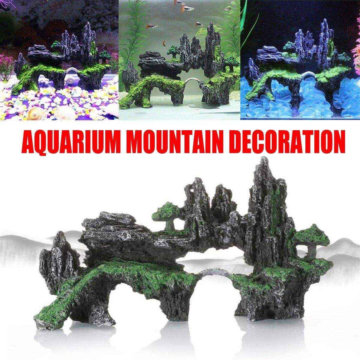Aquarium Mountain Decoration Realistic Resin Fish Tank Ornament