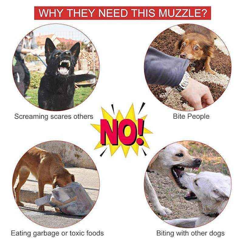 Adjustable Training Tool with Comfortable Fit Dog Muzzle for Barking