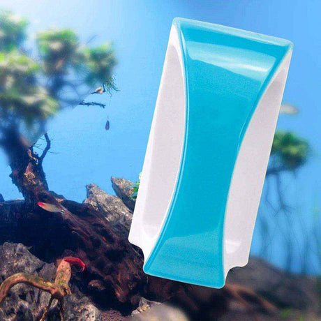 Magnetic Aquarium Glass Cleaner removing algae efficiently and floating for easy retrieval