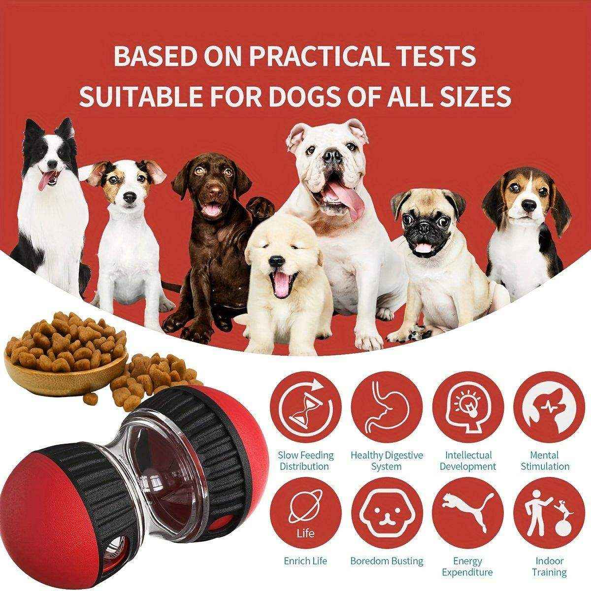 Slow Feeder Dog Toy Rolling Food Ball Funnel Pet Training Interactive Treat Toy