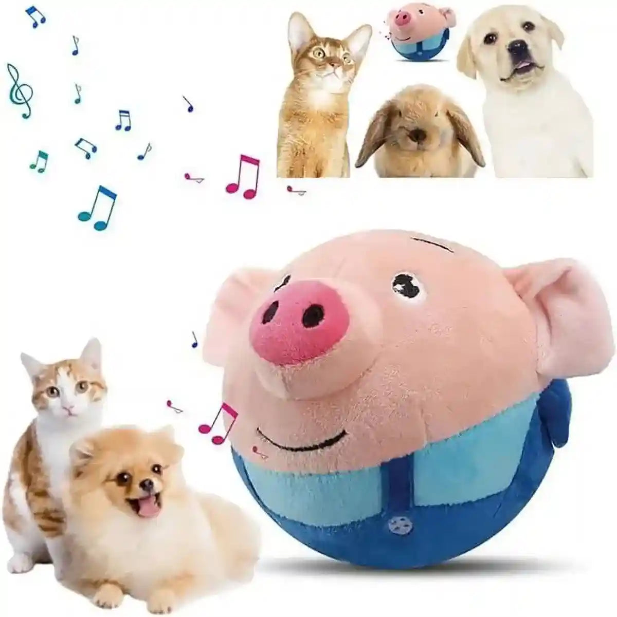 Interactive Jumping Pig Toy for Pets Dogs Cats Fun Animal Bouncing Play Toy