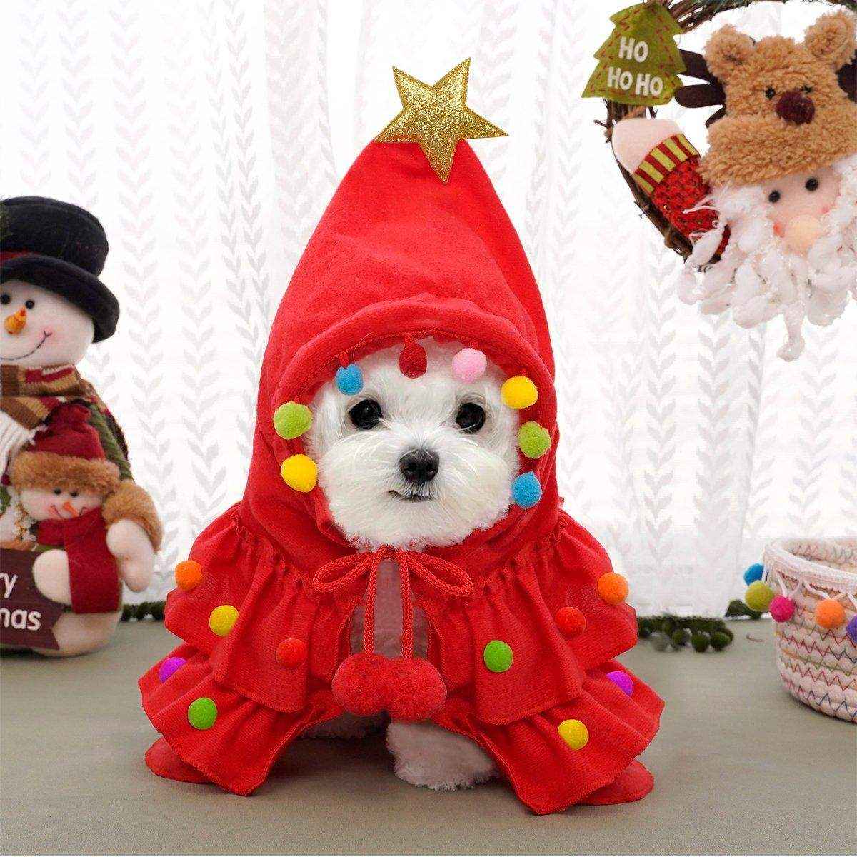 Christmas Pet Clothes Two-color Cape Pet Cape Shawl Dog Transformation Outfit