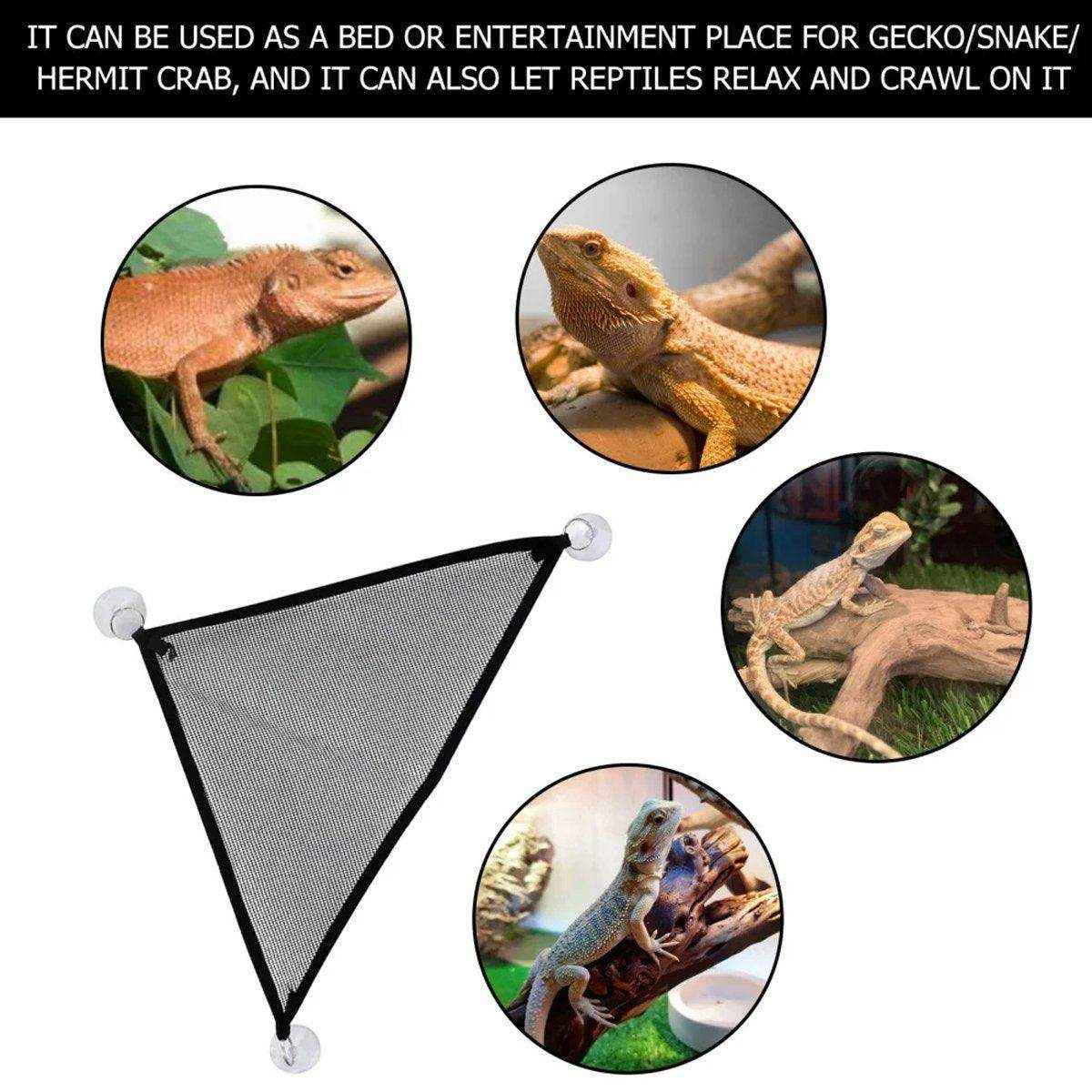 2x Reptile Hammock for Small Large Bearded Dragon Lizard Reptile Snakes Black