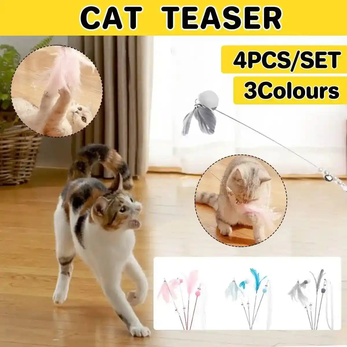Pet Supplies Cat Toy Cat Tease Stick Self-playing Bell Fairy Stick