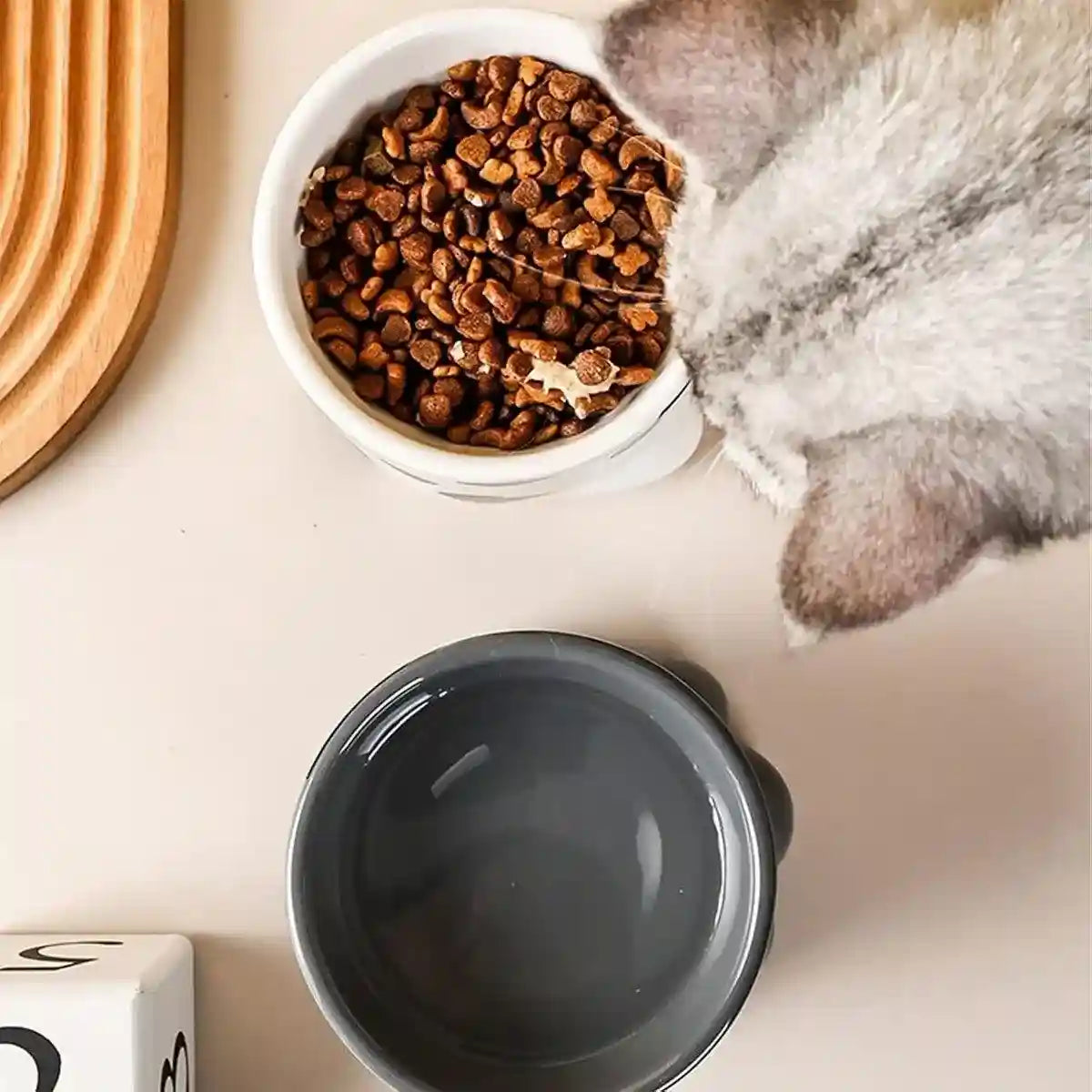 Ergonomic Ceramic Cat Food Bowl