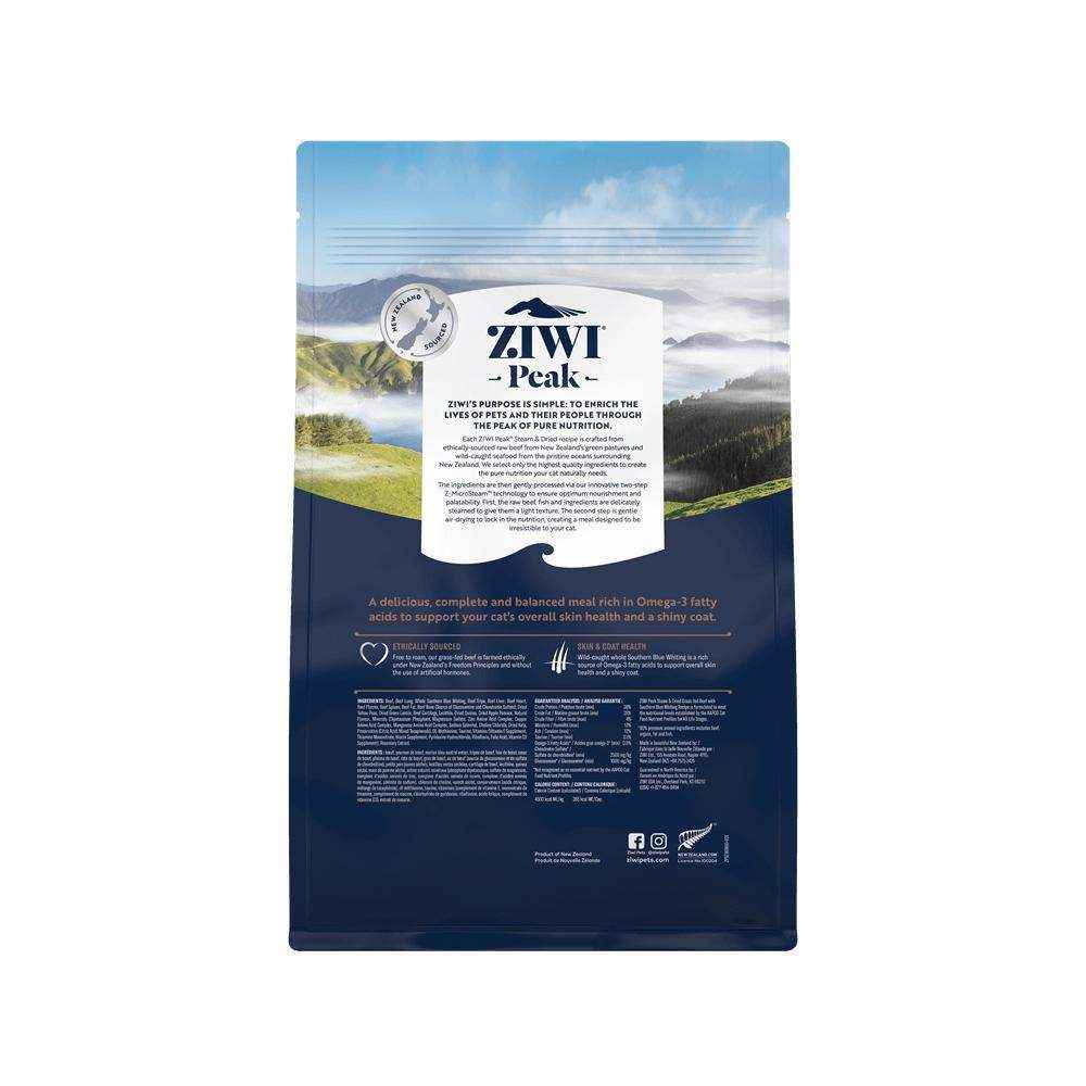 Ziwi Peak Steam Dried Cat Food Beef with Southern Blue Whiting