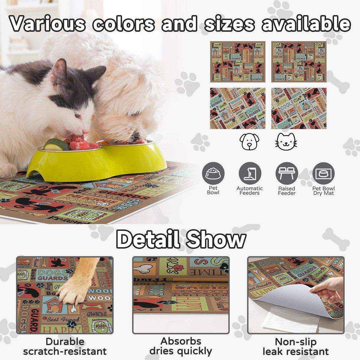 Pet Mat Waterproof Leather Fence Carpet Dog Cat Meal Mat Dog Cage Mat