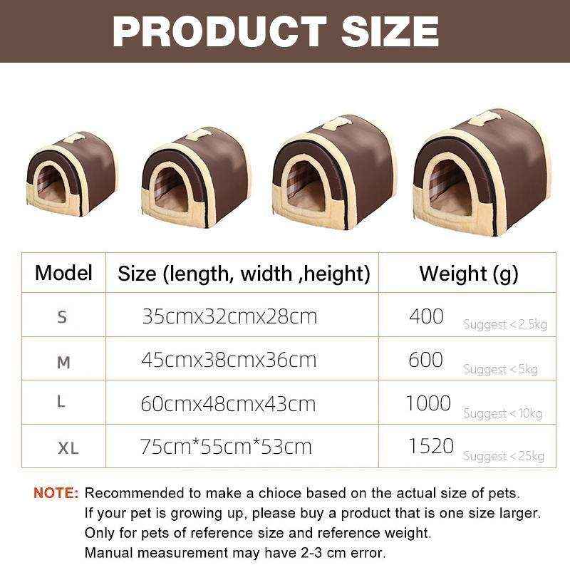 Pet Dog House Kennel Soft Igloo Beds Cave Cat Puppy Bed Doggy Warm Cushion Fold