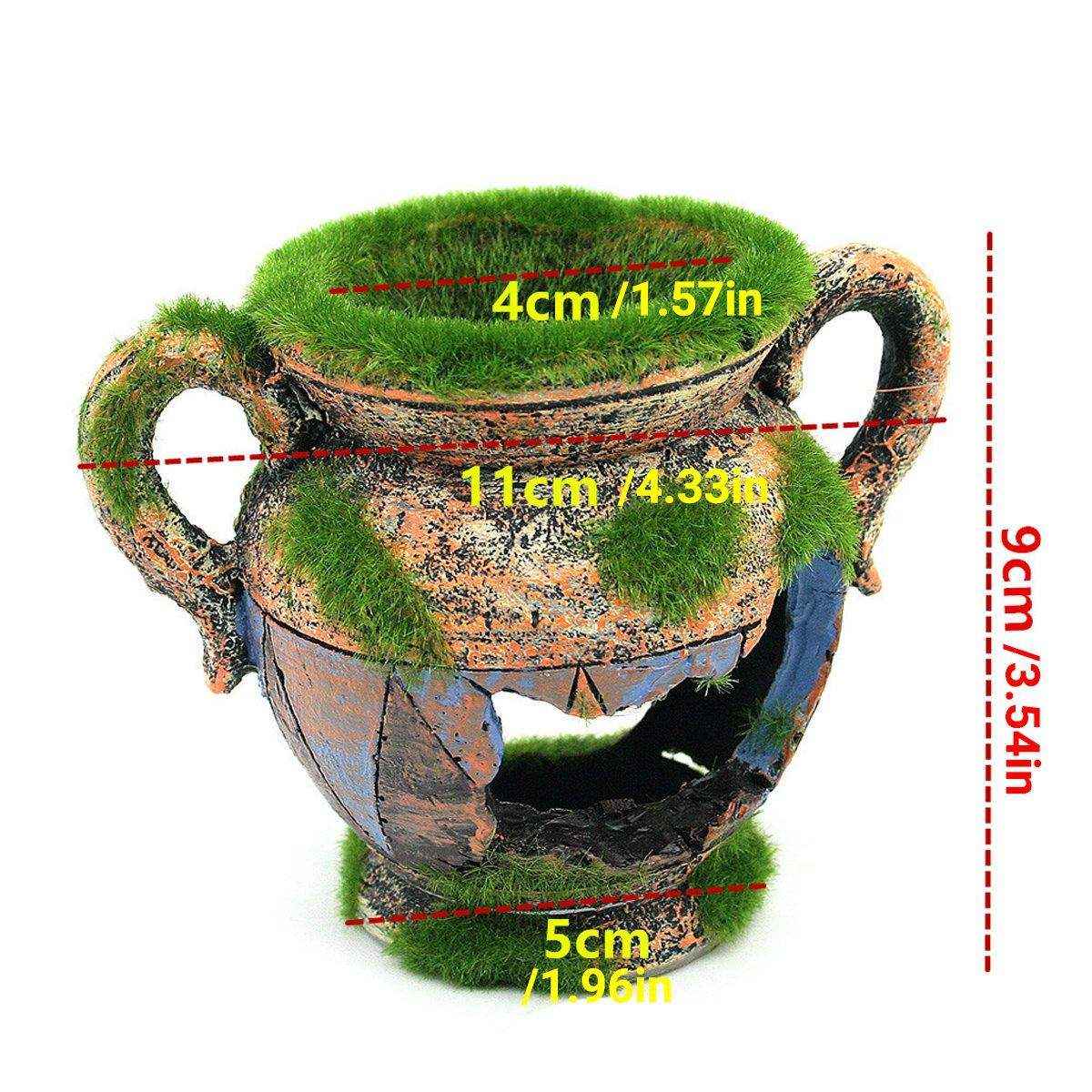 Aquarium Moss Vase Resin Fish & Shrimp Hiding Decoration