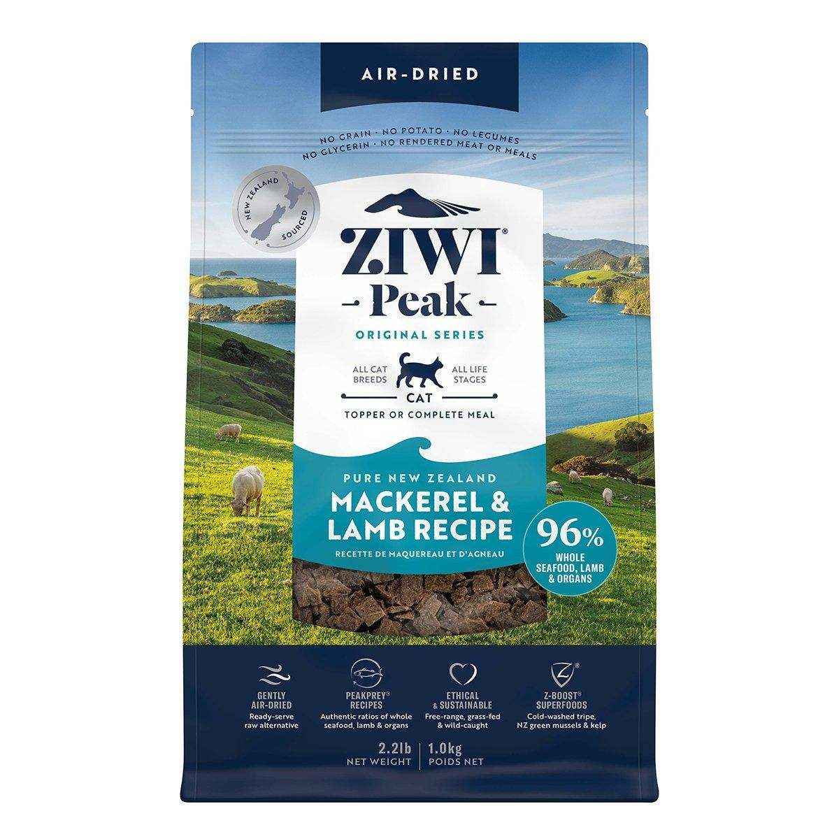 ZIWI Peak Air Dried Cat Food Mackerel & Lamb 400g/1kg Dry Cat Food