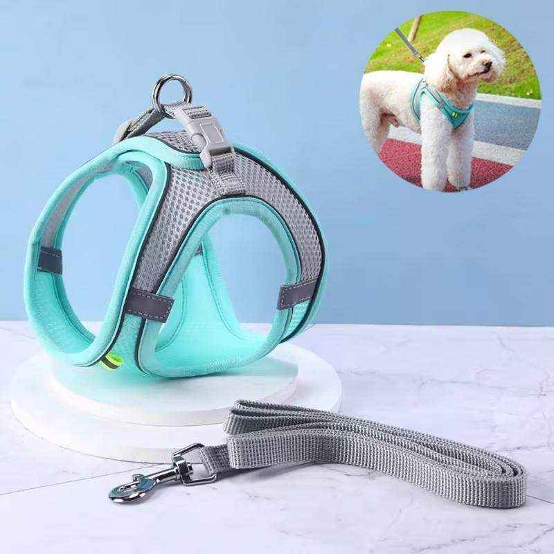 Pet Dog Harness Adjustable Reflective Breathable Outdoor Collars Strap Cat Leash