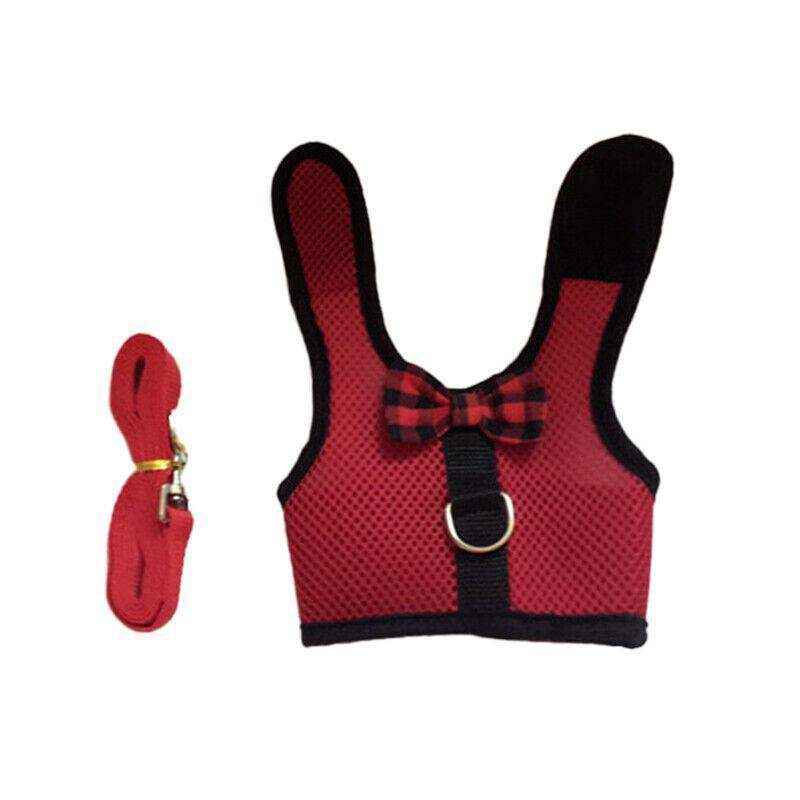 Adjustable Mesh Rabbit Harness with Leash for Small Pets