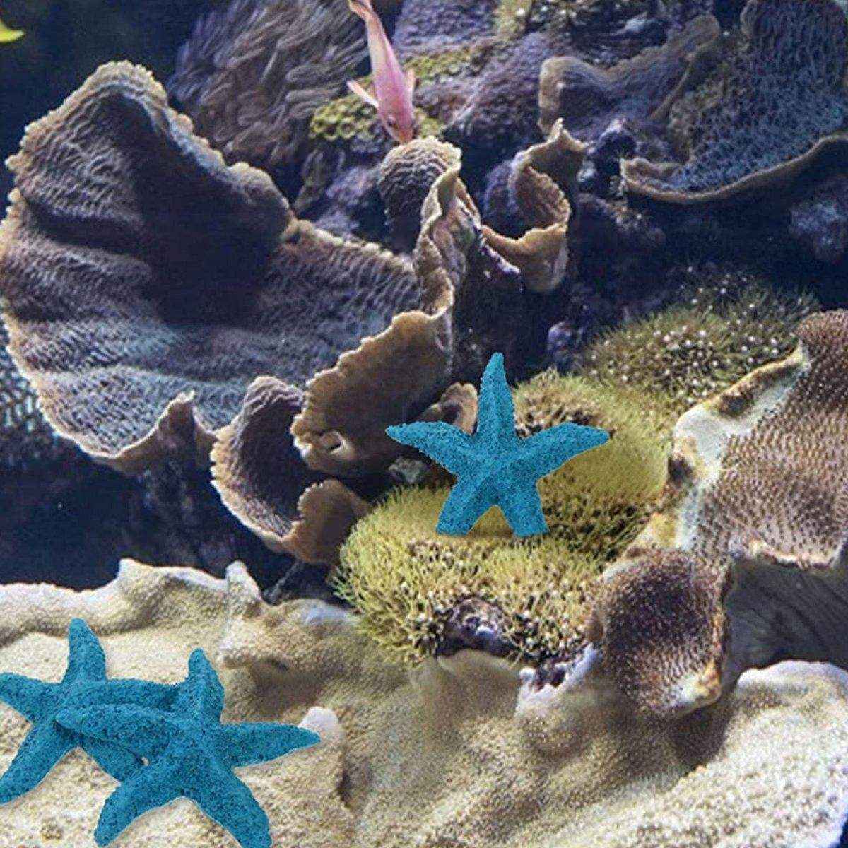4 X Vibrant Aquarium Starfish Decorations Set