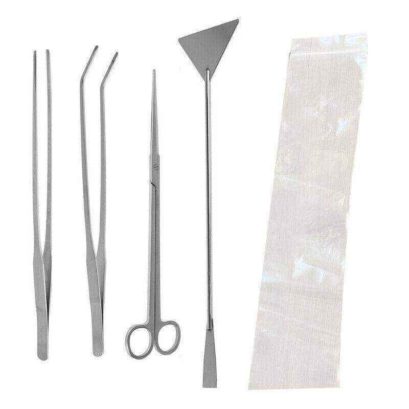 Aquarium Tool Kit Stainless Steel Aquatic Plant Tweezers Scissors Spatula Set