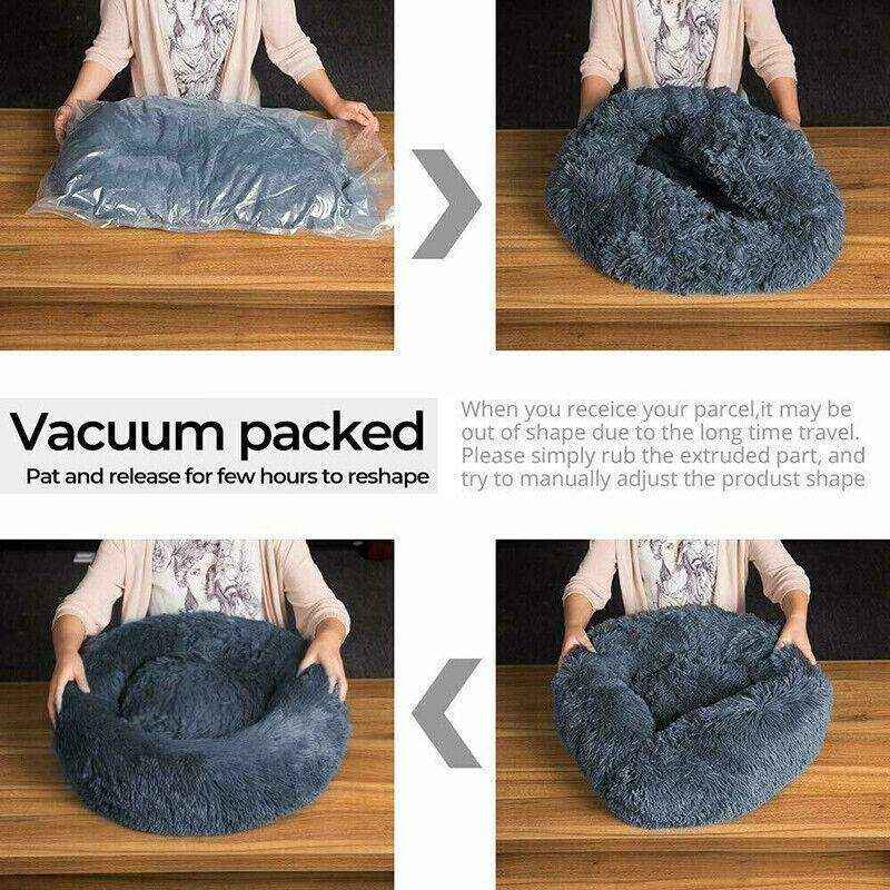 Dog Cat Pet Calming Bed Washable Warm Soft Plush Round
