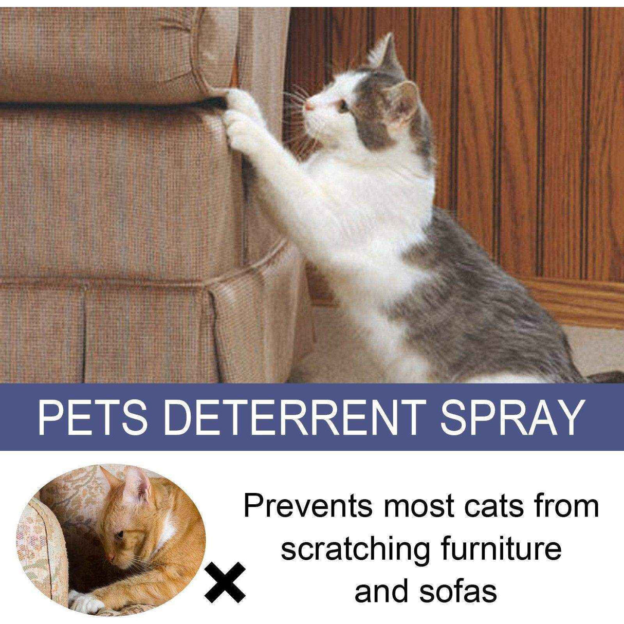 Pet Anti-Scratch Spray Protect Doors Sofas & Set Boundaries for Cats & Dogs