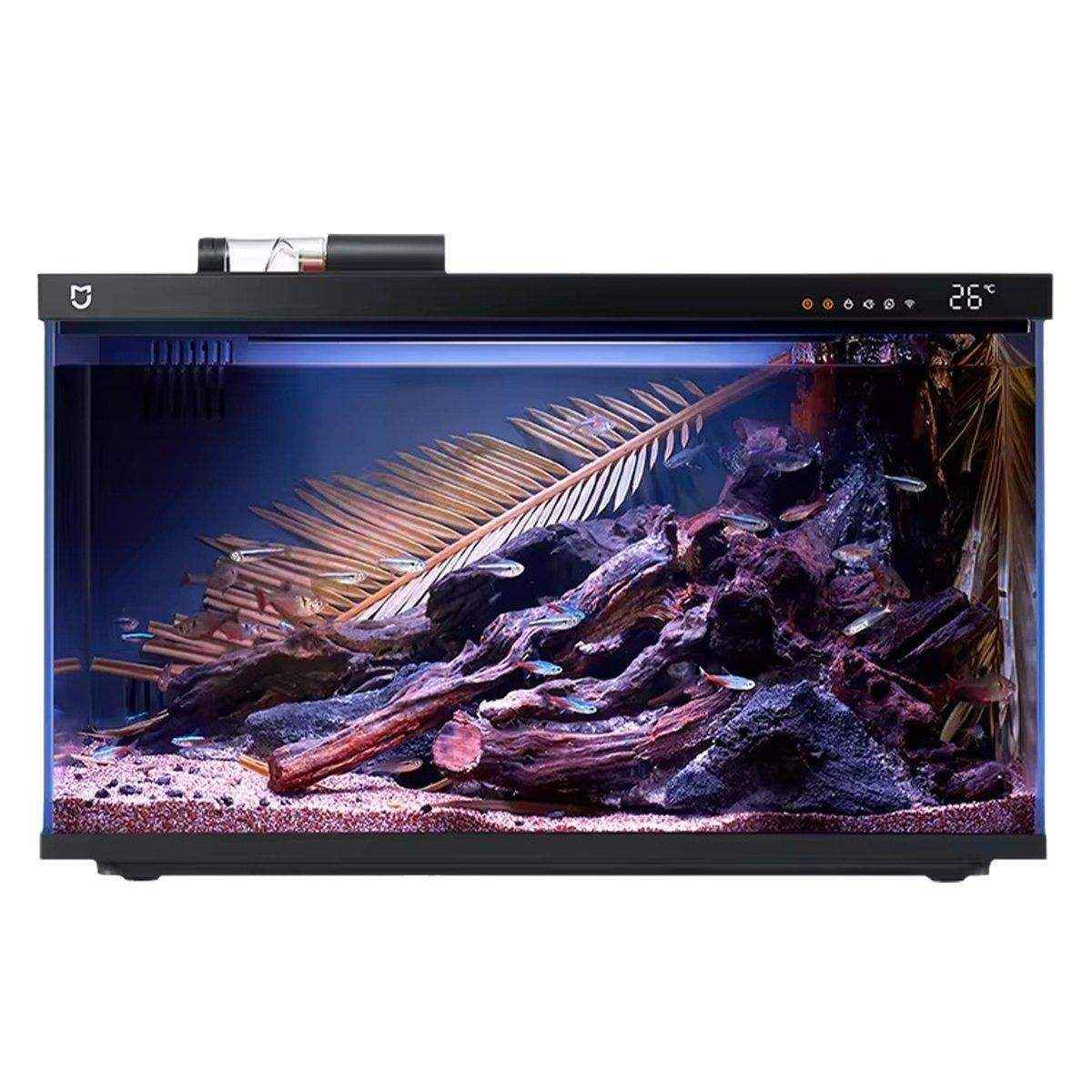 Smart Remote Control Fish Tank with Automatic Feeding for Living Room Aquarium