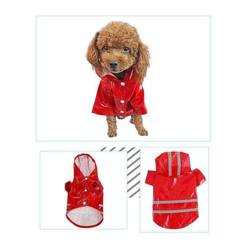 Stylish Outdoor Waterproof Dog Rain Jacket with Reflective Stripes