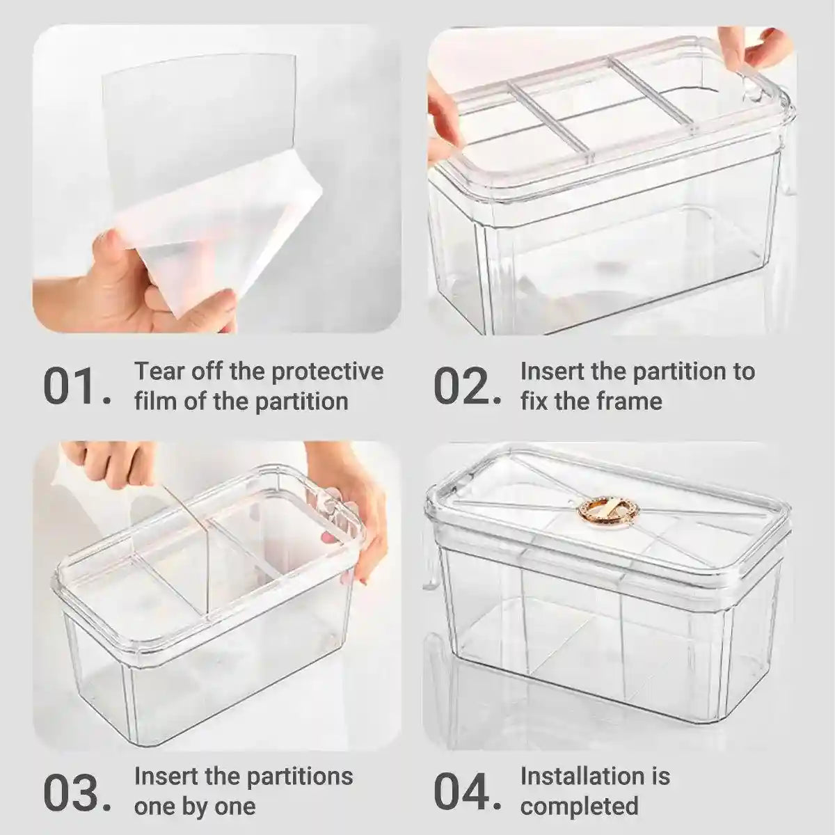 Desktop Fish Tank with Three-Division Design Compact & Stylish Aquarium