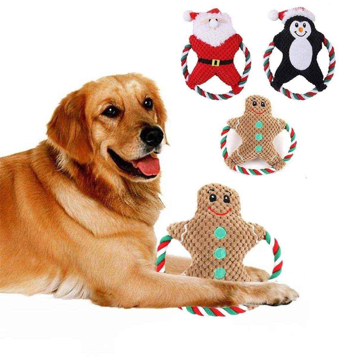 Pet Christmas Plush Toy - Festive Dog Bite Companion
